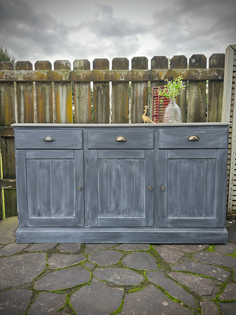 Primitive Look Sideboard in Midnight Brew chalk paint