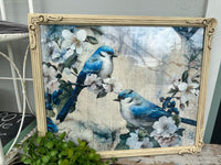 Imperfect cream Frame w  Sapphire Birds