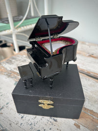 Black Grand Piano with Case Replica Mini with case