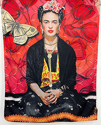 Frida Red Butterfly Scarf & Artwork I The Villa Collection