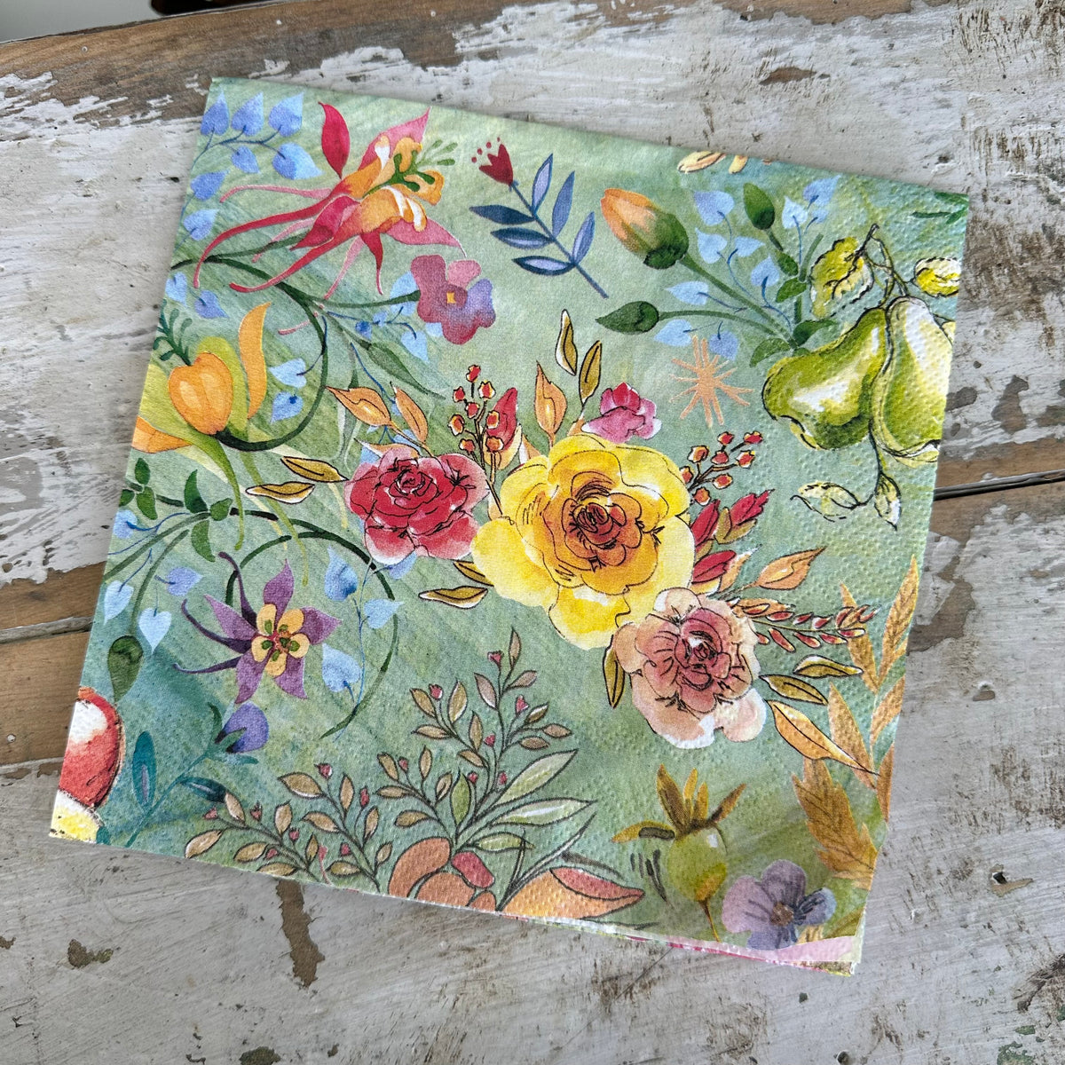 Jubilee Mint Flower Napkin for Decoupage