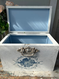 Blue & White Paint Inlay storage Box