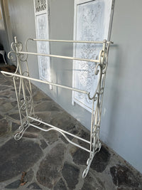 Metal Filigree Towel Rail Aged Cream Collect only