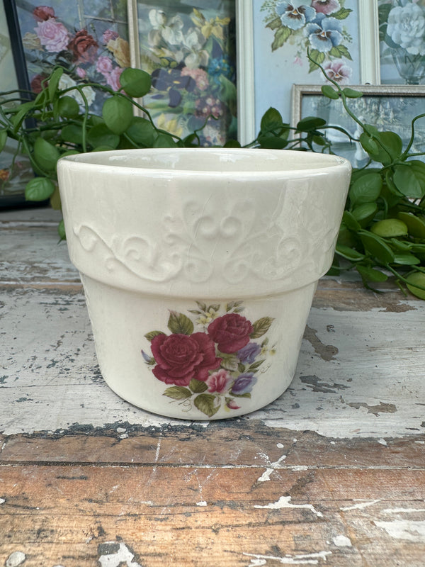 Ceramic planter small floral