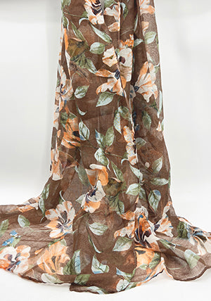 Rebecca Floral Scarf Espresso I The Villa Collection