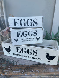 Egg & Chicken White 6pce wooden box