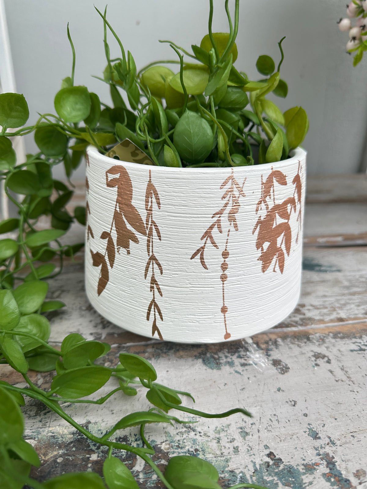 Planter pot painted and decorated