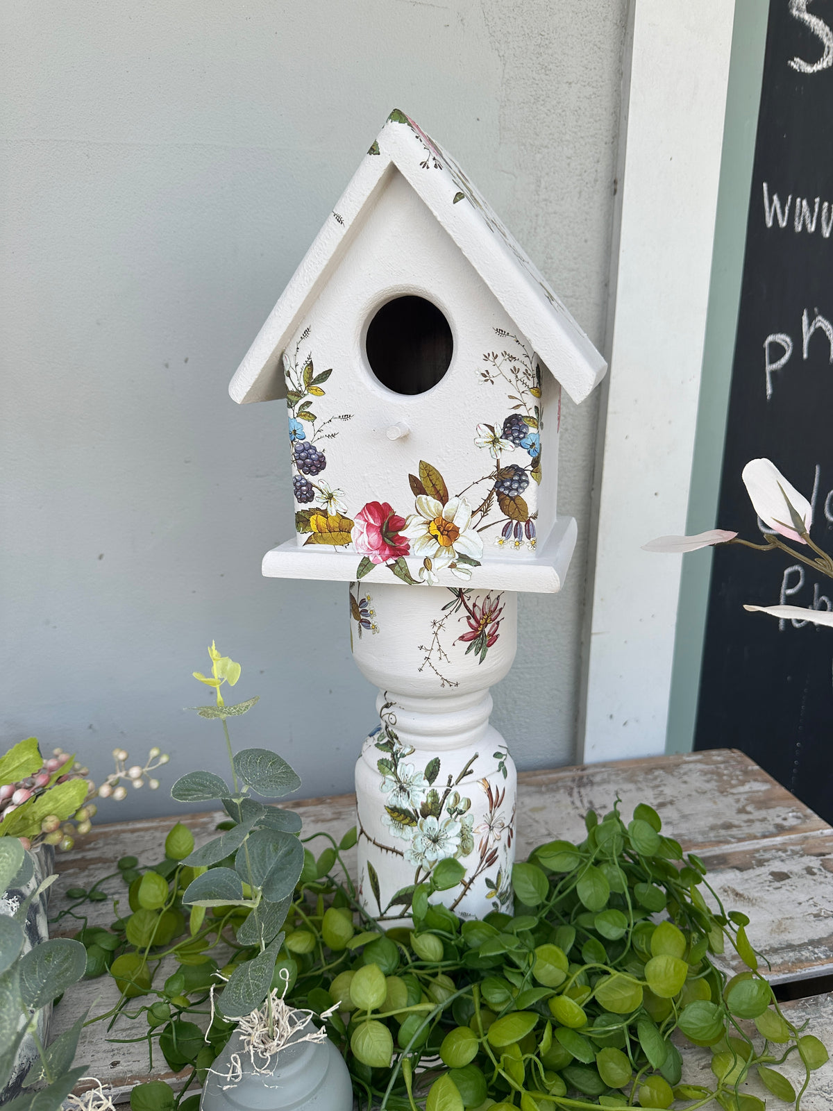 Wooden Bird Box on a stand