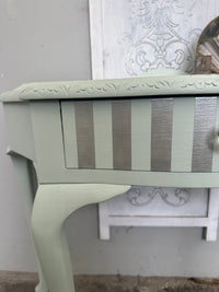 Mint & Silver Bird Demi Lune Table