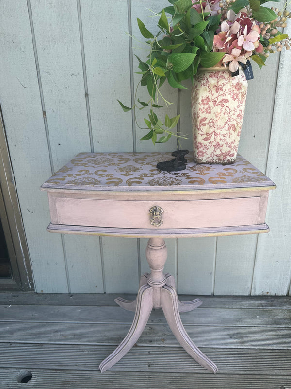 Aged French Glam Side table - Alexis Pink and Gold