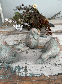 Set of 3 ducks in Copper Patina