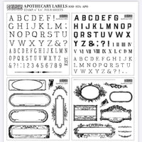 Apothecary Labels IOD Stamp 4 sheets