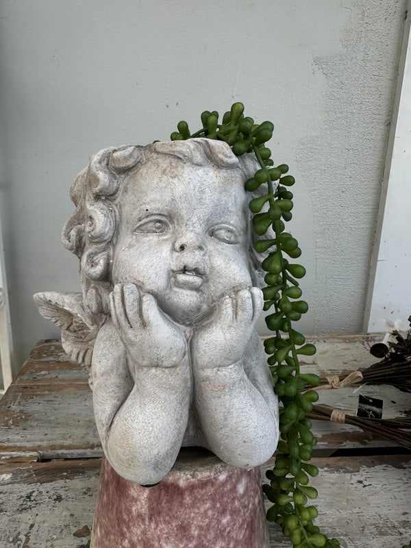 Angel Cherub Head Planter