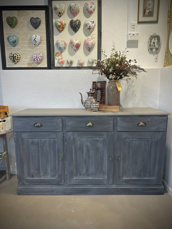 Primitive Look Sideboard in Midnight Brew chalk paint