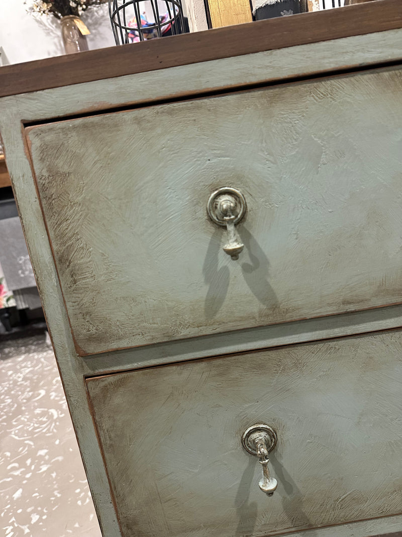 Primitive Vintage sideboard drawers in rustic Duck Egg