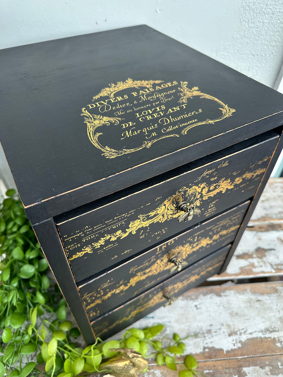 Carbon Black & Gold Storage Drawers