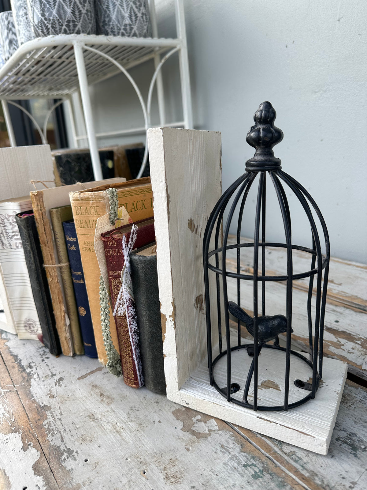 Book ends Bird cage