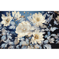 Cerulean Blooms Mulberry Tissue Paper for Decoupage