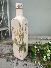 Glass bottle Pink with white floral ex the PMV studio