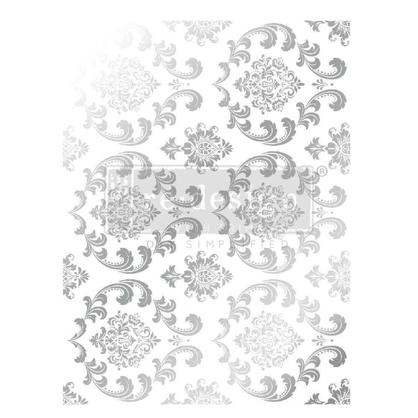 Redesign SILVER transfer Large -  Silver House of Damask KACHA