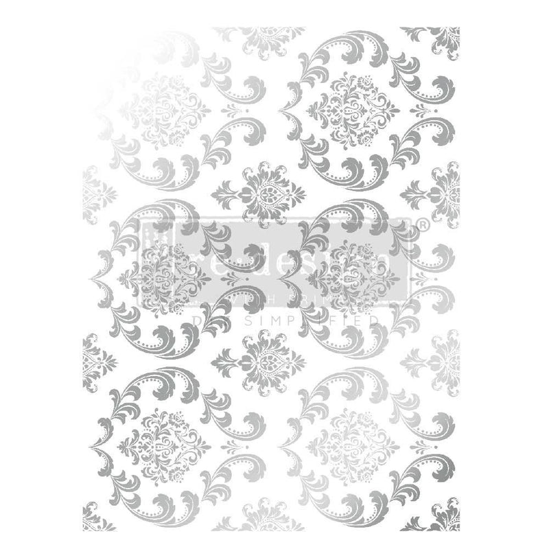 Redesign SILVER transfer Large -  Silver House of Damask KACHA