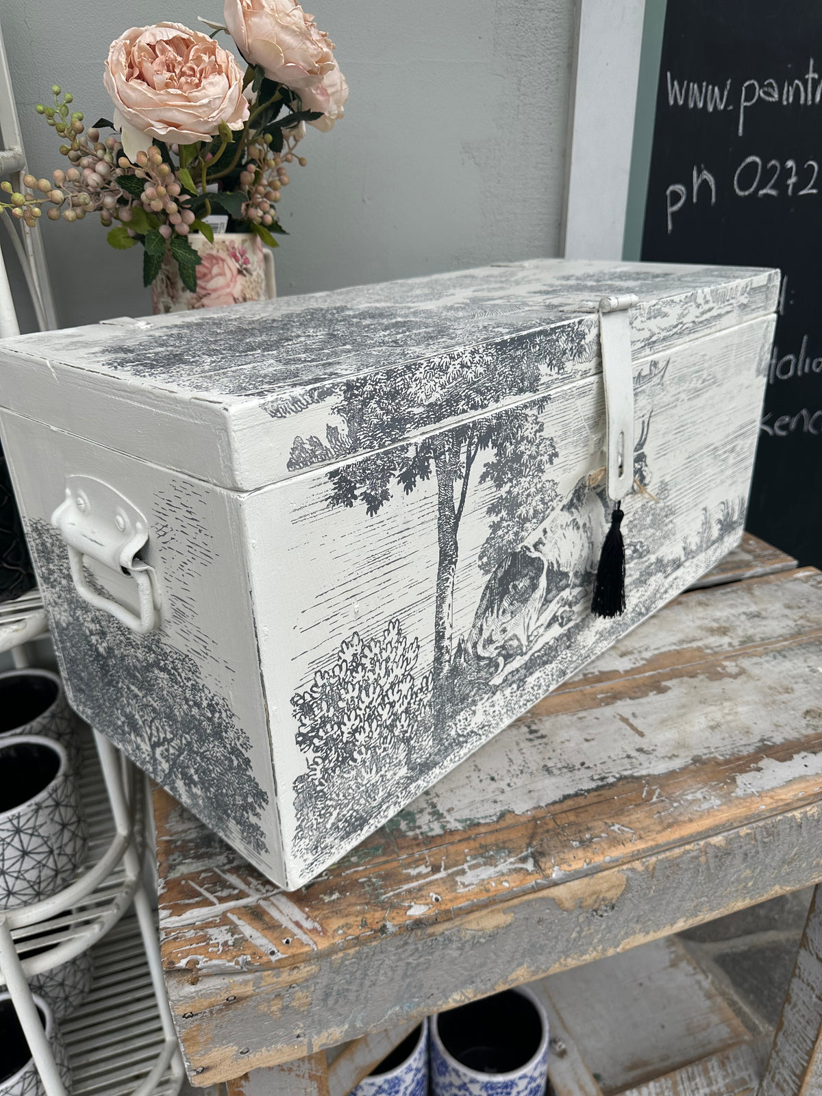 Summer Villa Storage chest - painted ex the PMV studio