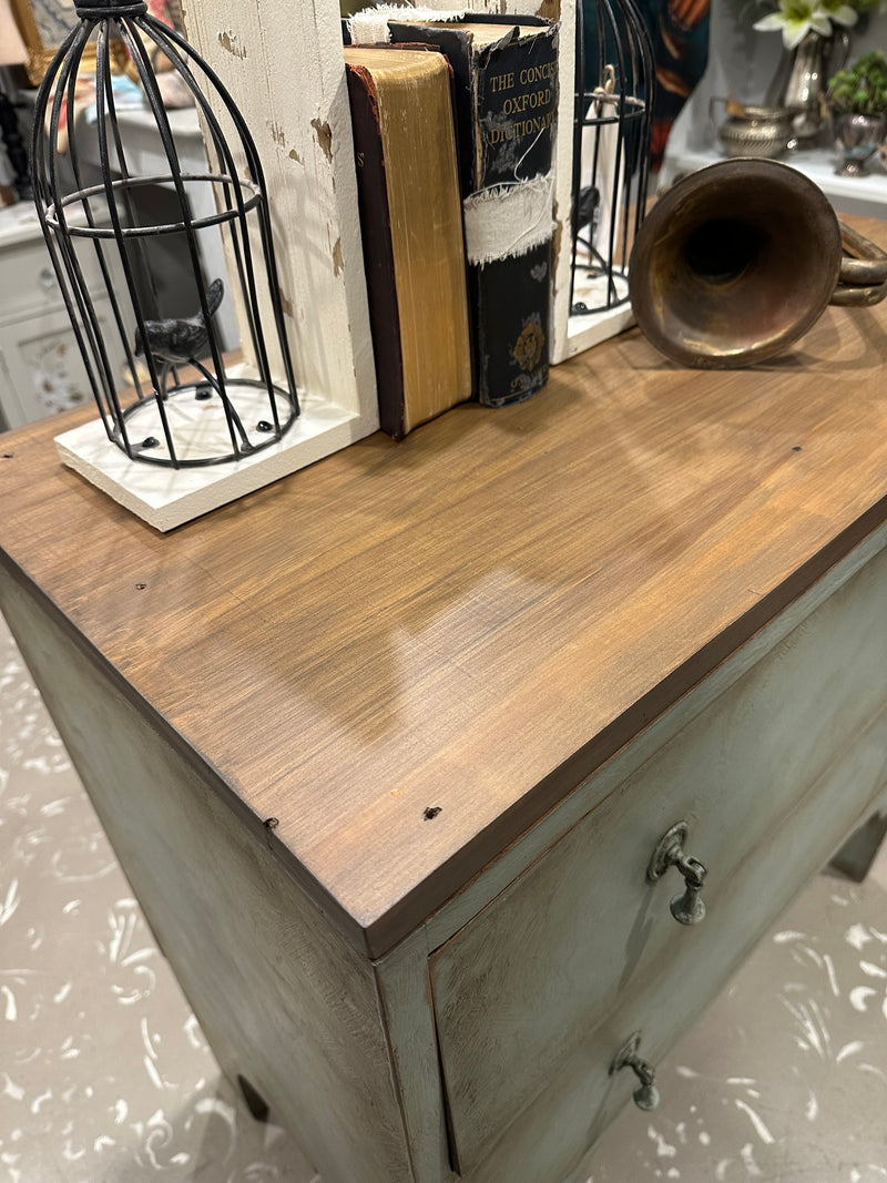 Primitive Vintage sideboard drawers in rustic Duck Egg