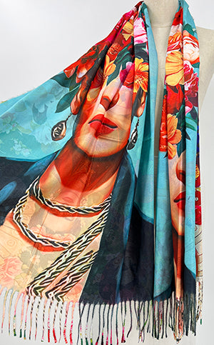 Frida Scarf Brights Teal I The Villa Collection