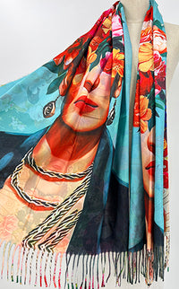 Frida Scarf Brights Teal I The Villa Collection