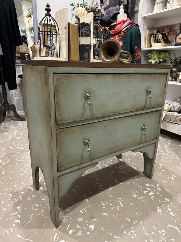 Primitive Vintage sideboard drawers in rustic Duck Egg