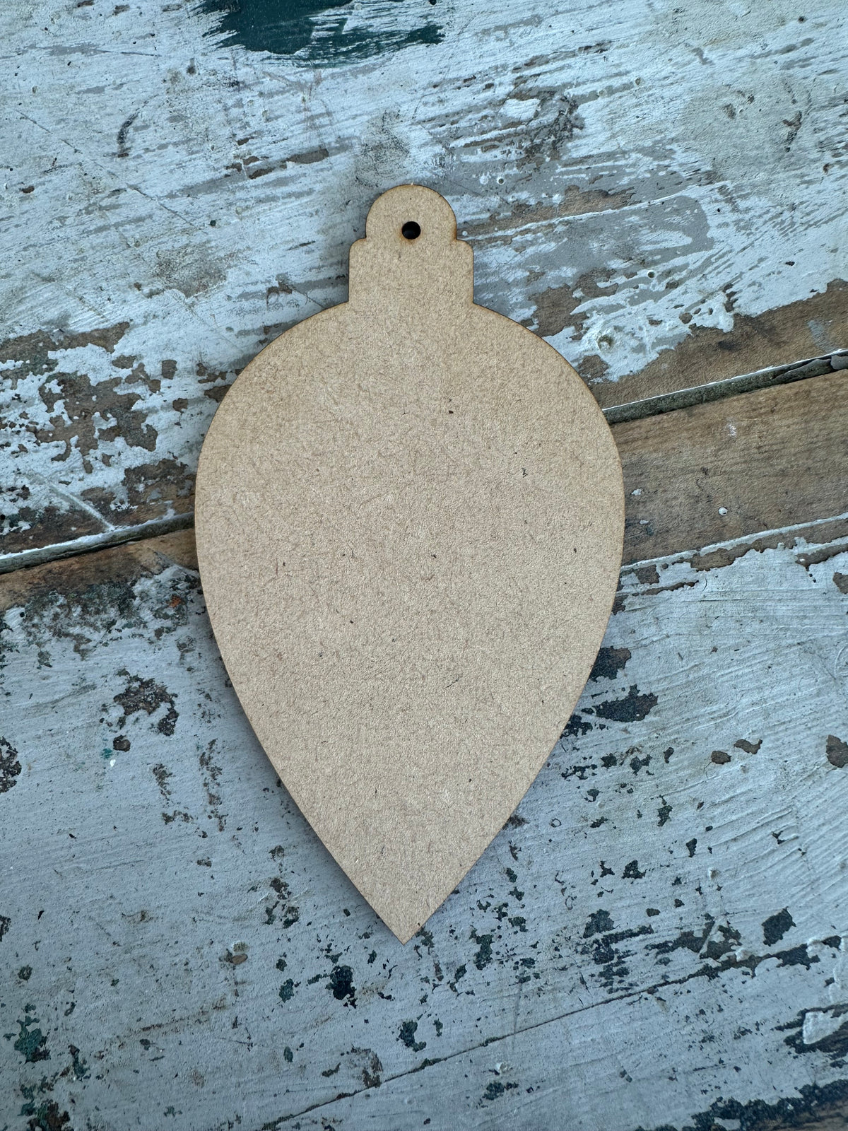 Blank MDF shape Bauble Pointed