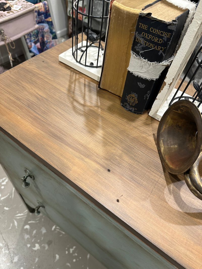 Primitive Vintage sideboard drawers in rustic Duck Egg