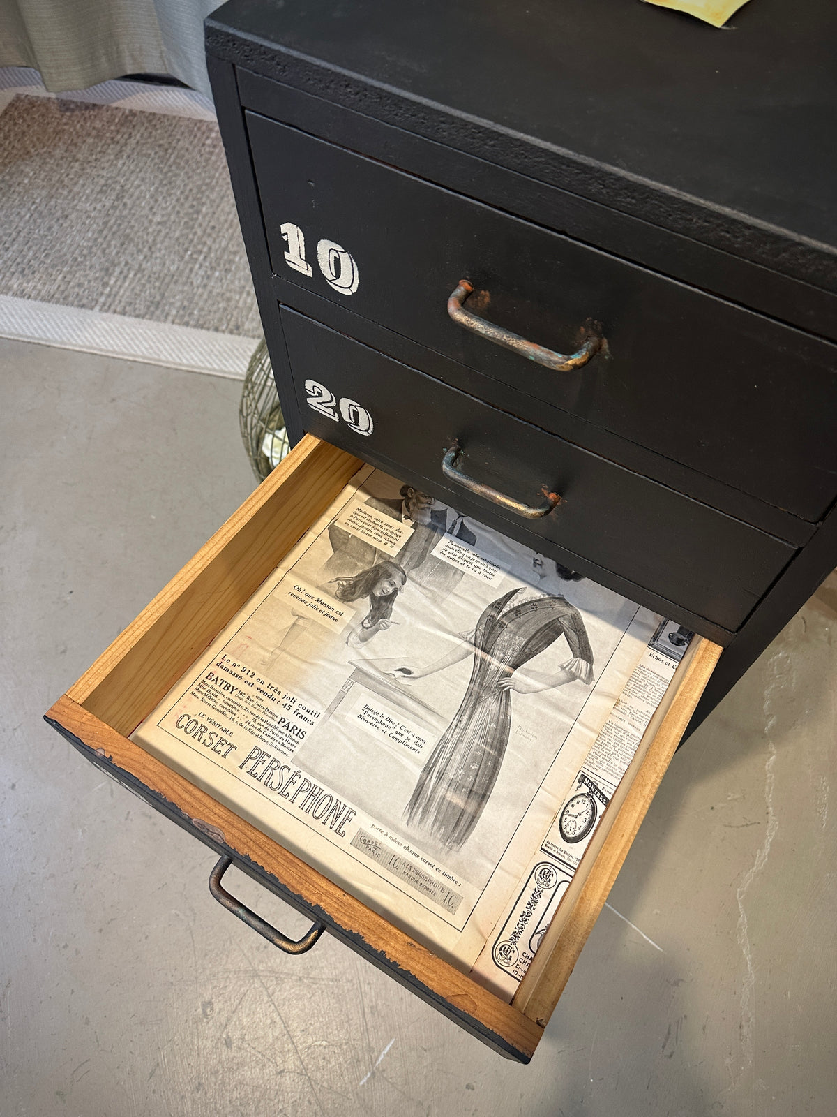 Industial Storage drawers on wheels in Black