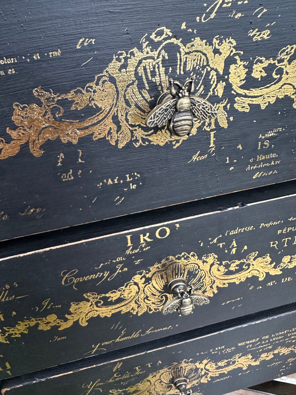 Carbon Black & Gold Storage Drawers