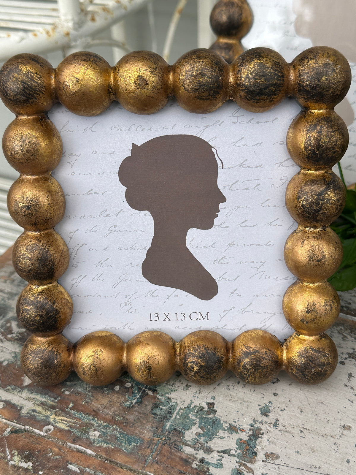 Rustic Gold Bobble Photo Frame Square