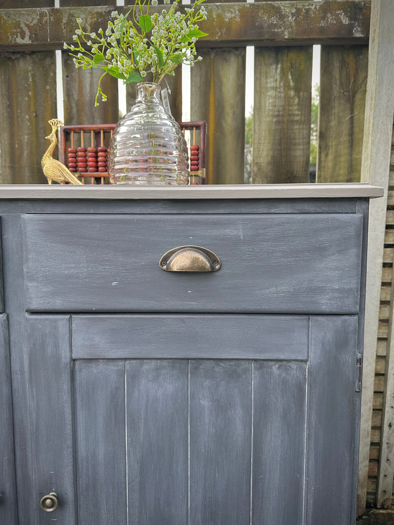 Primitive Look Sideboard in Midnight Brew chalk paint