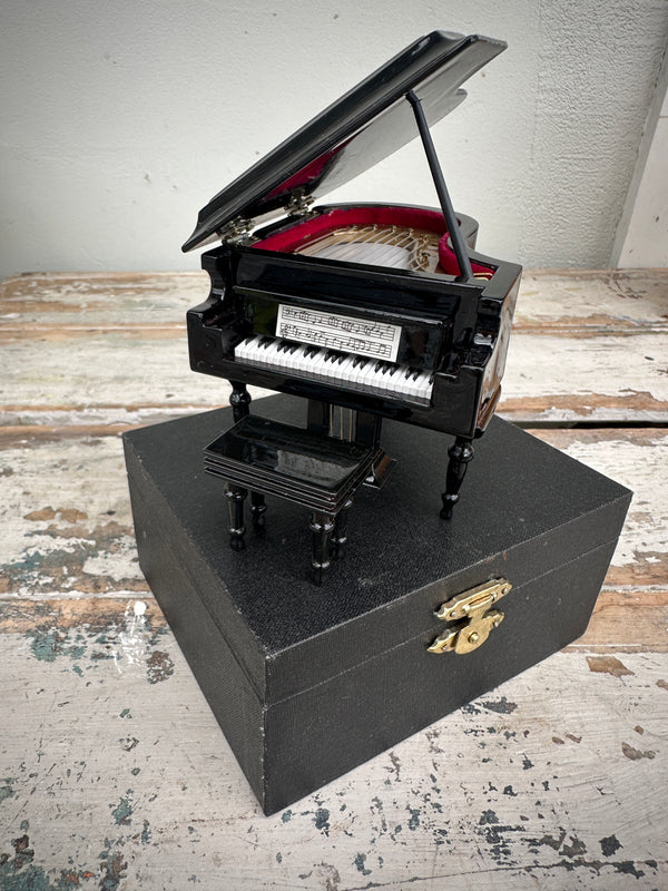 Black Grand Piano with Case Replica Mini with case