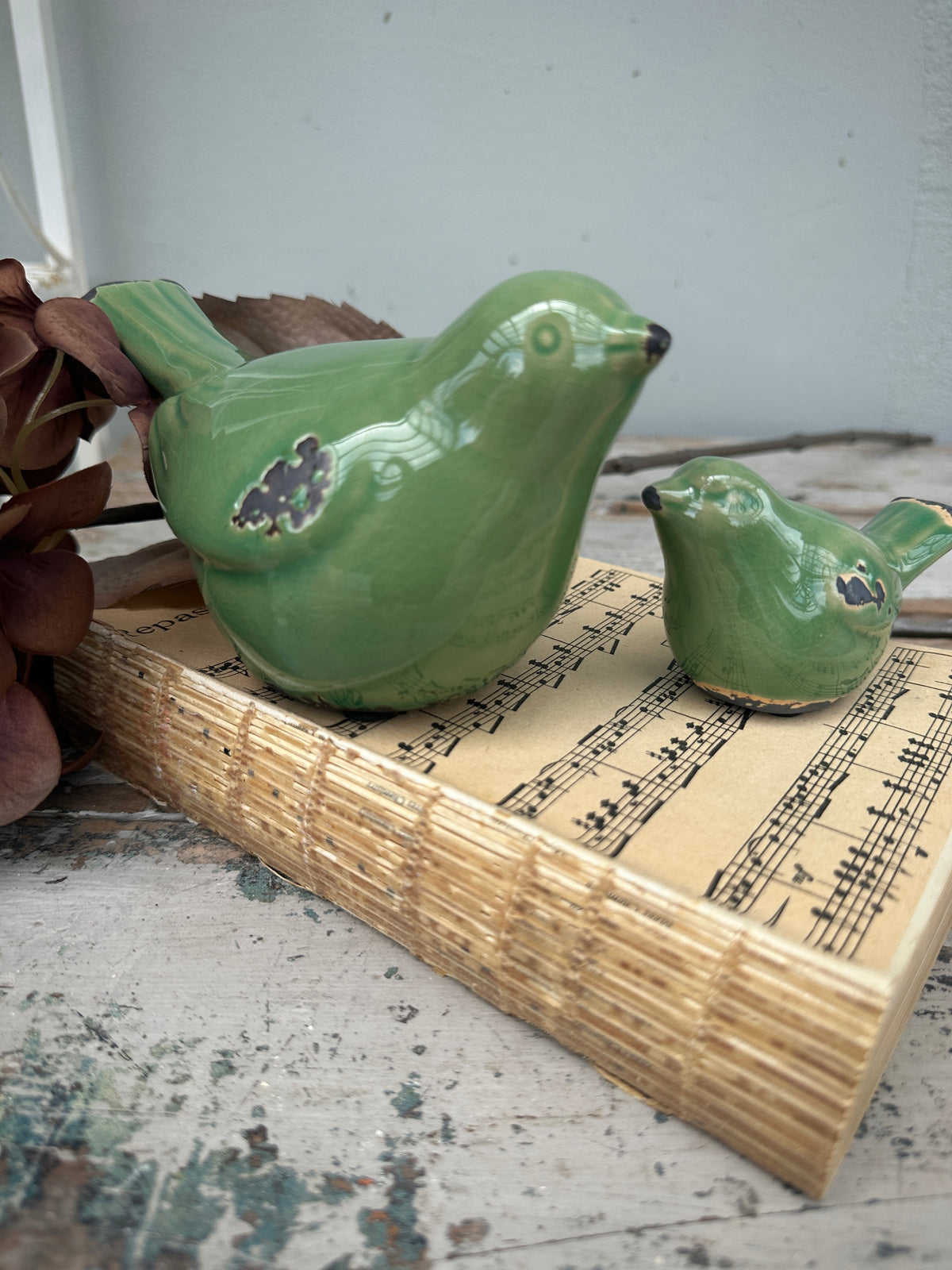 Ceramic Bird French Green large