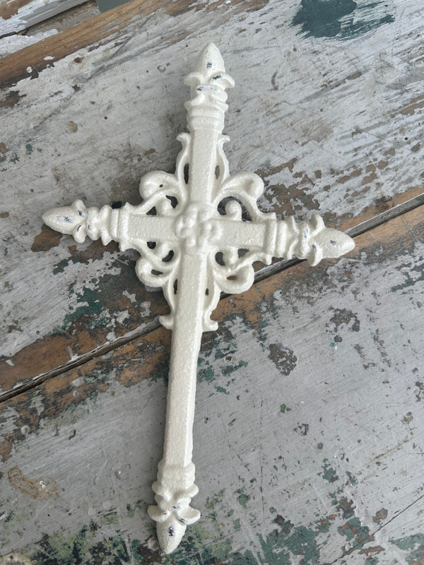 Cross Mini White cast iron hanging