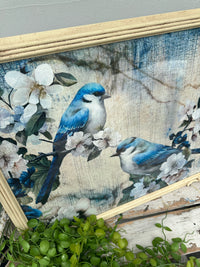 Imperfect cream Frame w  Sapphire Birds