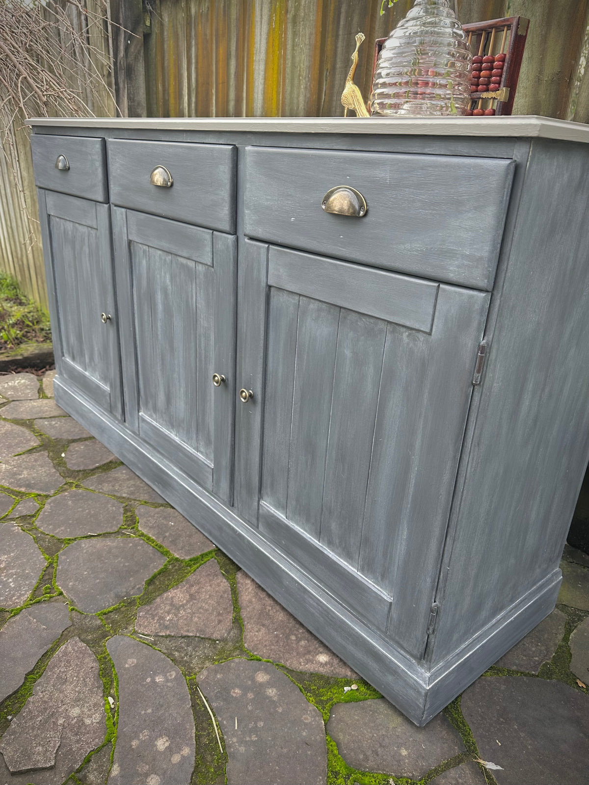 Primitive Look Sideboard in Midnight Brew chalk paint