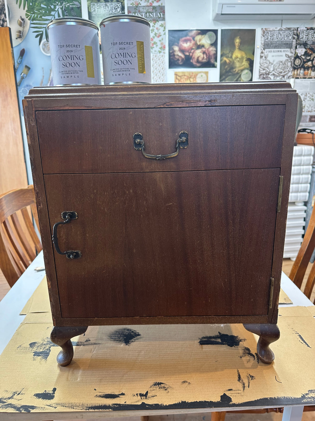 Midnight Brew Bedside table with Gold