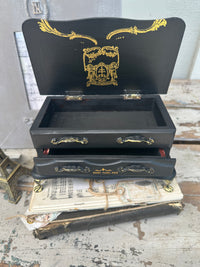 Black & Gold keepsake box with legs