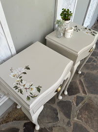 Magnolia Floral Bedside Tables set of Two