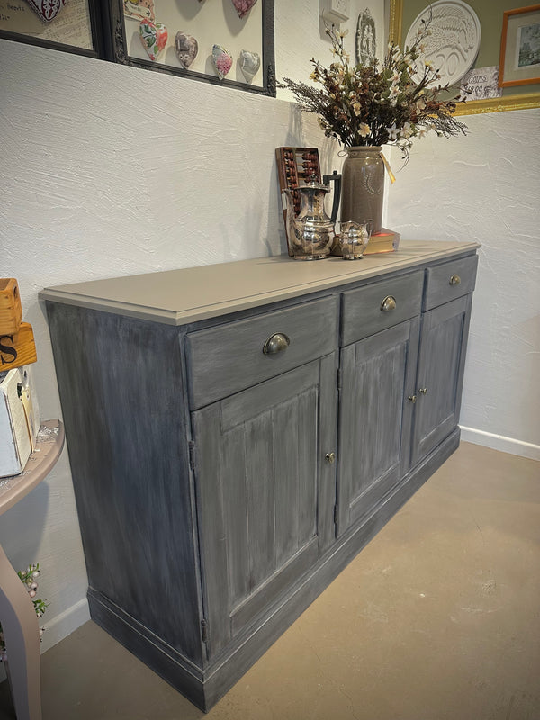 Primitive Look Sideboard in Midnight Brew chalk paint