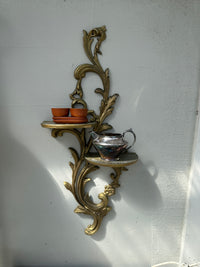 Long wall shelf in original patina Gold