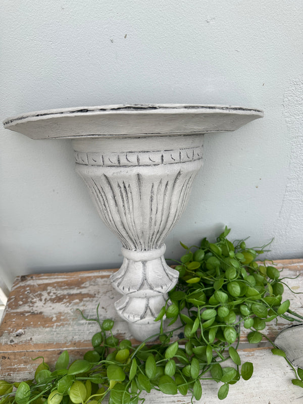 Wooden Plinth shelf in rustic grey