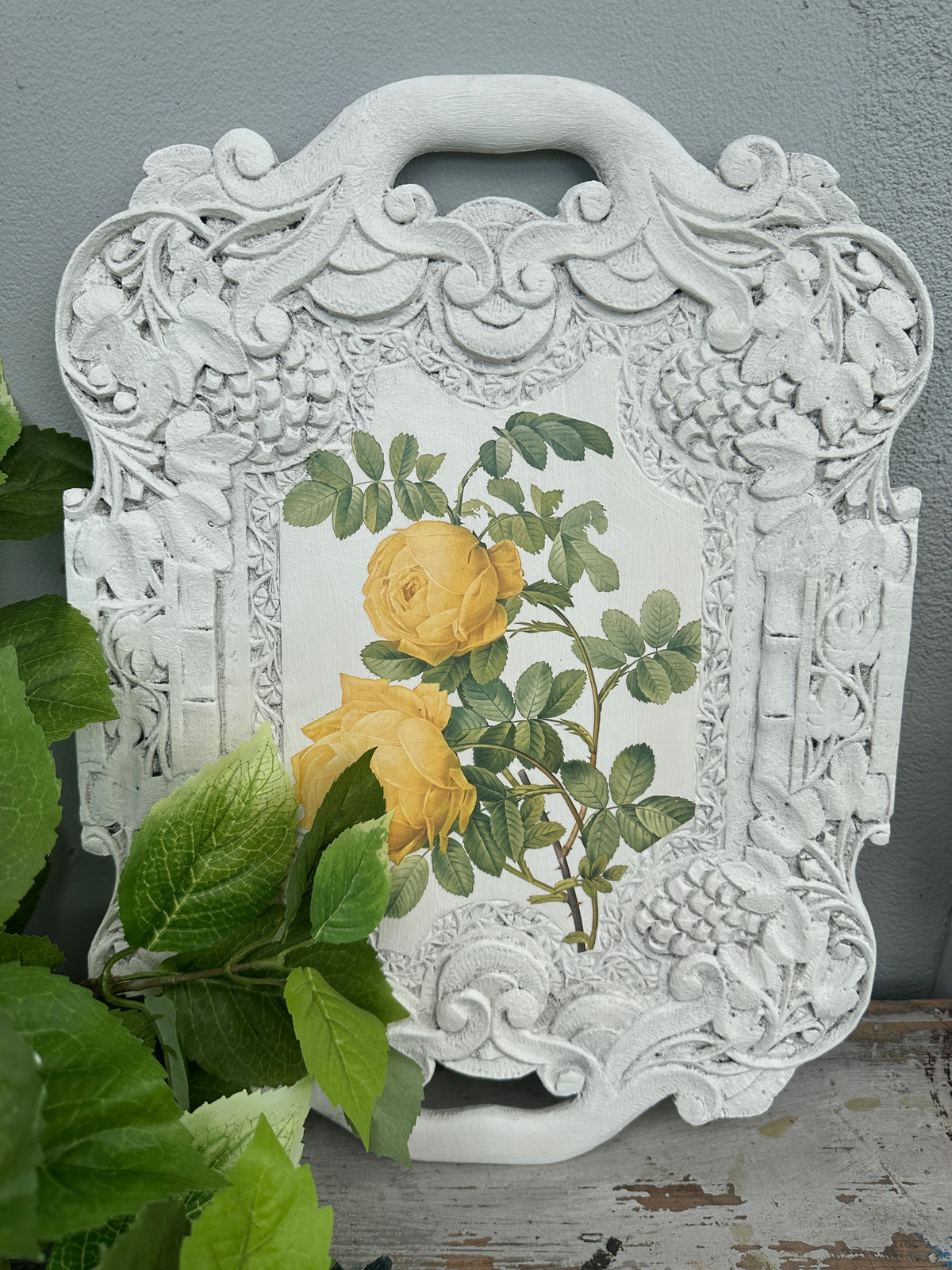 Wooden frame with Yellow floral