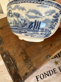 Description Blue, Or Earthenware Stamp, Transferware. 
Pattern. Old Britain Castles Blue (Made in England) by Johnson Brothers