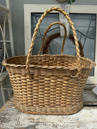 Vintage cane shopping basket